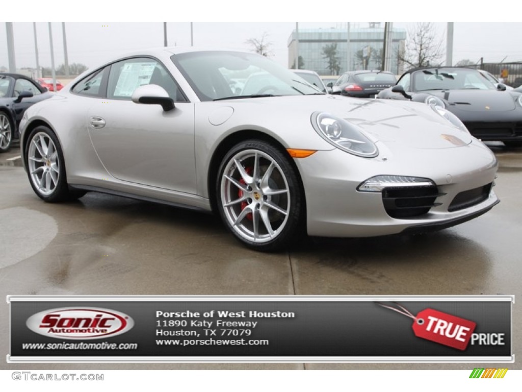 2013 911 Carrera 4S Coupe - Platinum Silver Metallic / Black photo #1