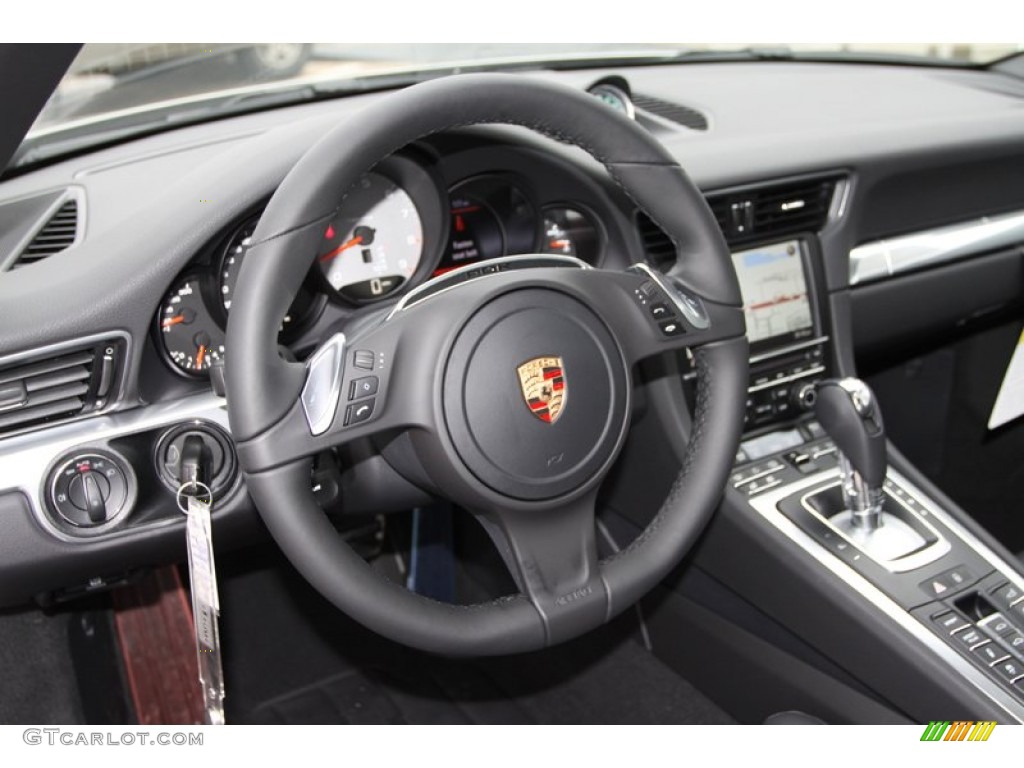 2013 Porsche 911 Carrera 4S Coupe Black Steering Wheel Photo #77119878