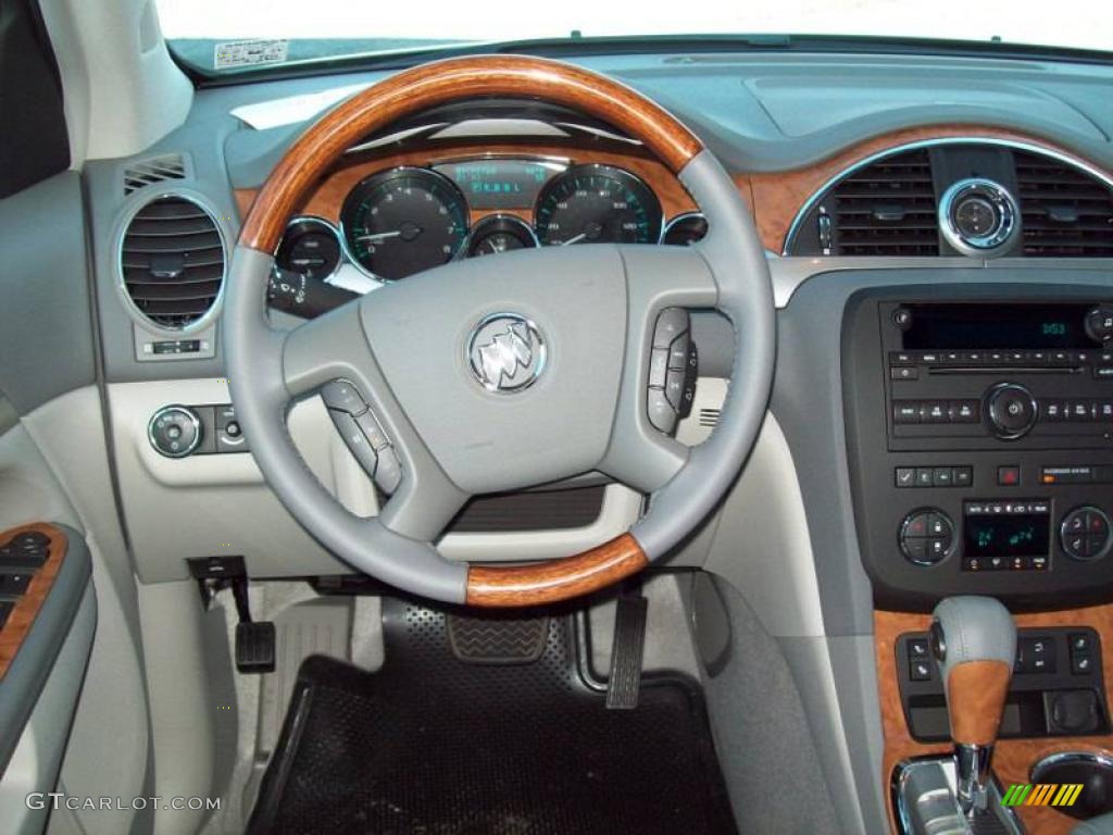 2009 Enclave CXL AWD - Silver Green Metallic / Dark Titanium/Titanium photo #10