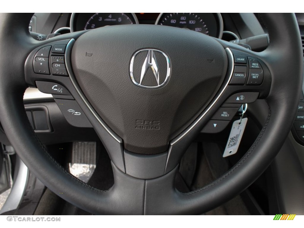 2012 Acura TL 3.5 Ebony Steering Wheel Photo #77121242