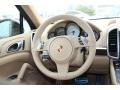 Luxor Beige 2013 Porsche Cayenne S Hybrid Steering Wheel