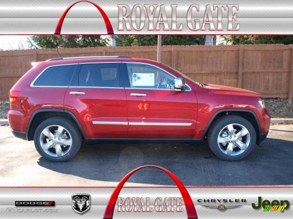 2013 Grand Cherokee Overland 4x4 - Deep Cherry Red Crystal Pearl / Dark Frost Beige/Light Frost Beige photo #1