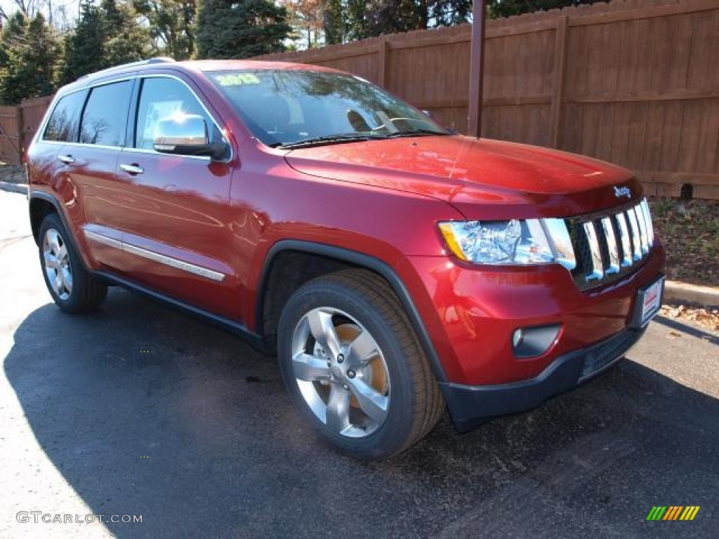 Deep Cherry Red Crystal Pearl 2013 Jeep Grand Cherokee Overland 4x4 Exterior Photo #77124149