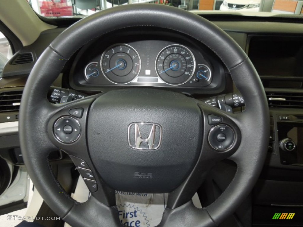 2013 Honda Crosstour EX-L V-6 Ivory Steering Wheel Photo #77125679