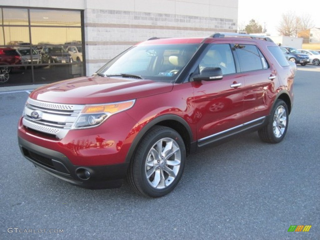 2013 Explorer XLT 4WD - Ruby Red Metallic / Medium Light Stone photo #2