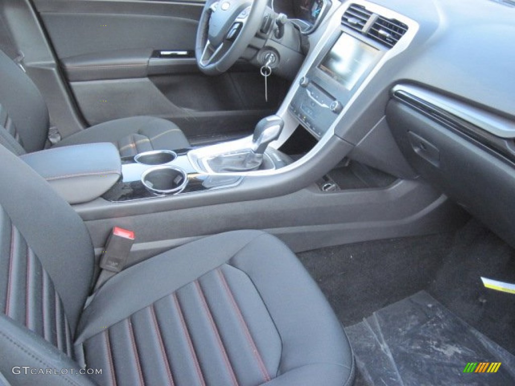 SE Appearance Package Charcoal Black/Red Stitching Interior 2013 Ford Fusion SE 2.0 EcoBoost Photo #77126878