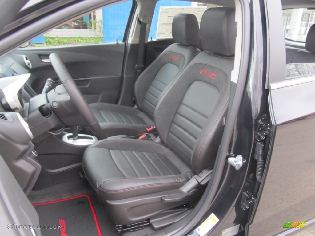 RS Jet Black Leather/Microfiber Interior 2013 Chevrolet Sonic RS Hatch Photo #77130940