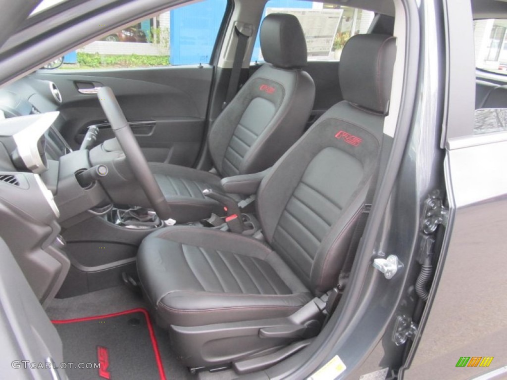RS Jet Black Leather/Microfiber Interior 2013 Chevrolet Sonic RS Hatch Photo #77131277