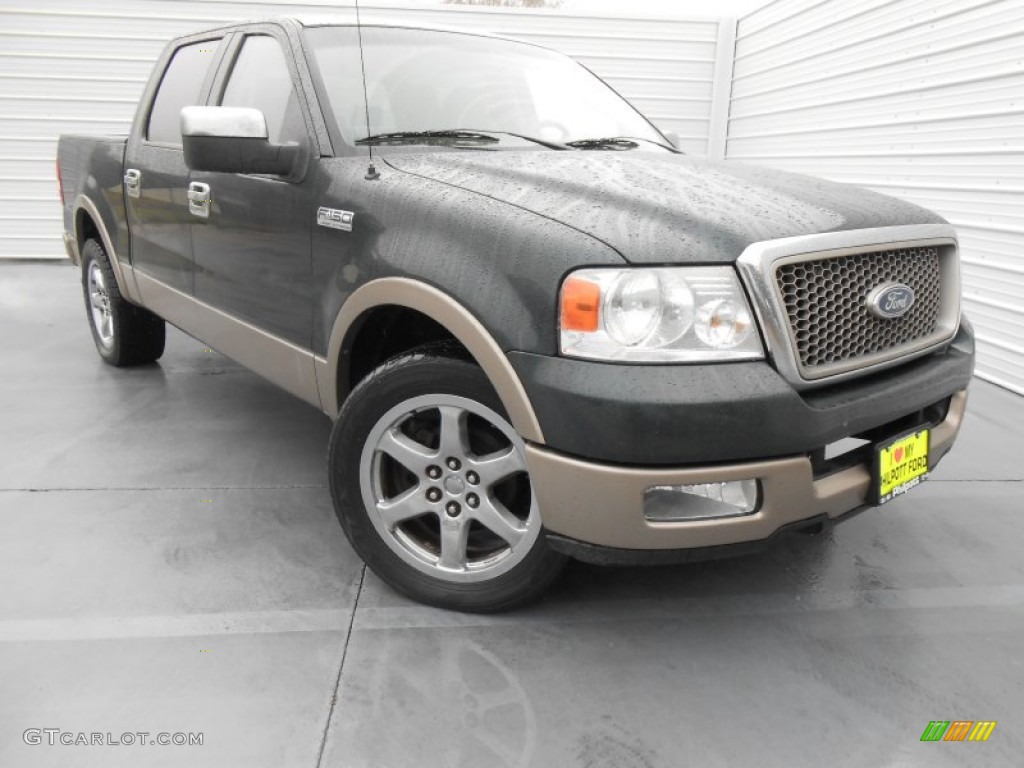 2005 F150 Lariat SuperCrew - Aspen Green Metallic / Tan photo #1