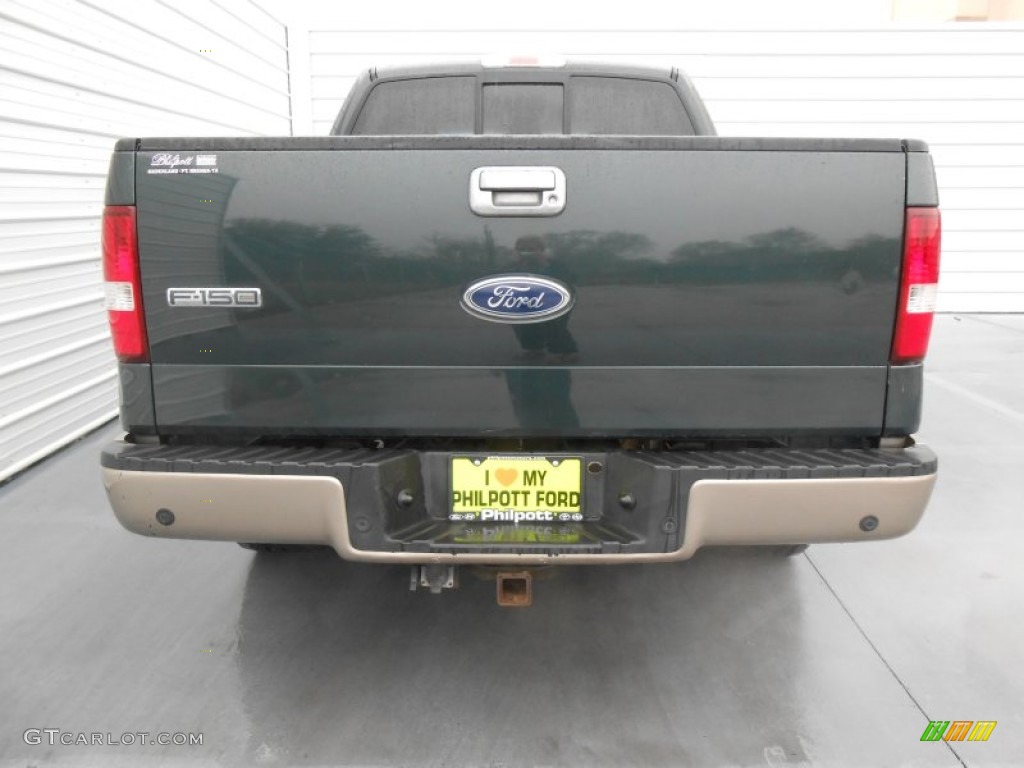 2005 F150 Lariat SuperCrew - Aspen Green Metallic / Tan photo #5