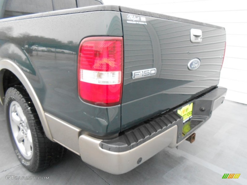 2005 F150 Lariat SuperCrew - Aspen Green Metallic / Tan photo #18