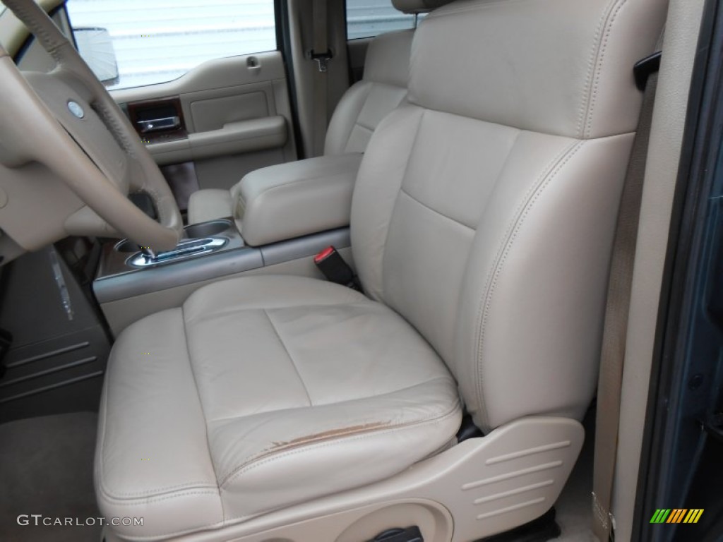 2005 F150 Lariat SuperCrew - Aspen Green Metallic / Tan photo #29