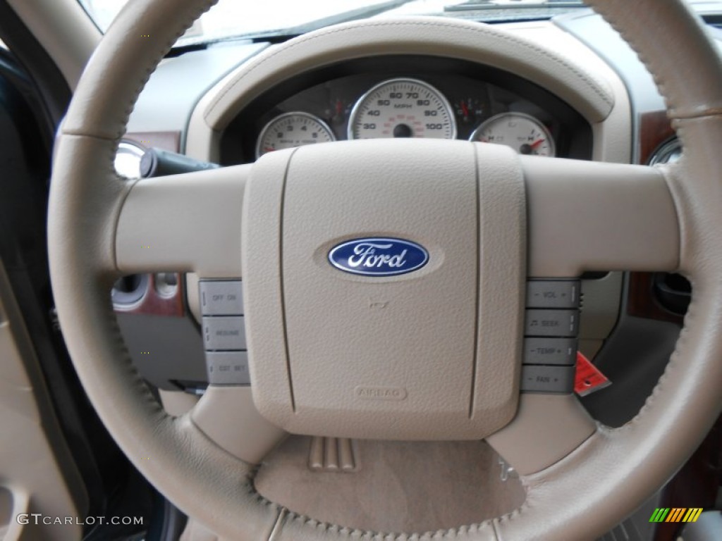 2005 F150 Lariat SuperCrew - Aspen Green Metallic / Tan photo #37