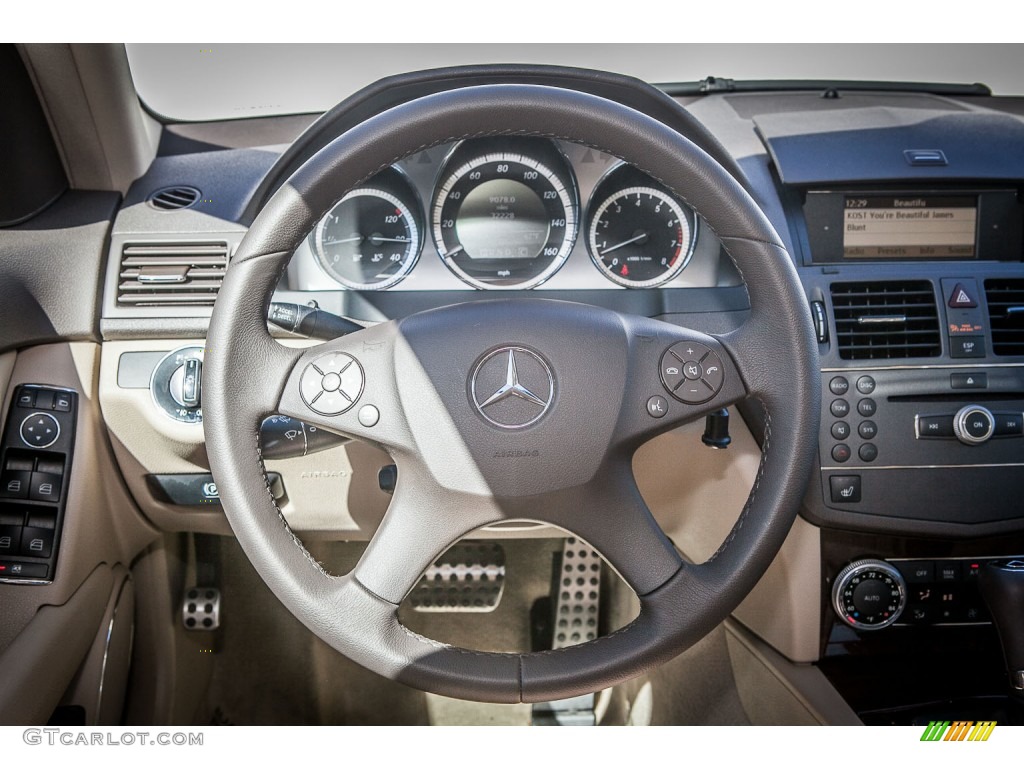 2010 Mercedes-Benz C 300 Luxury Almond/Mocha Steering Wheel Photo #77132888