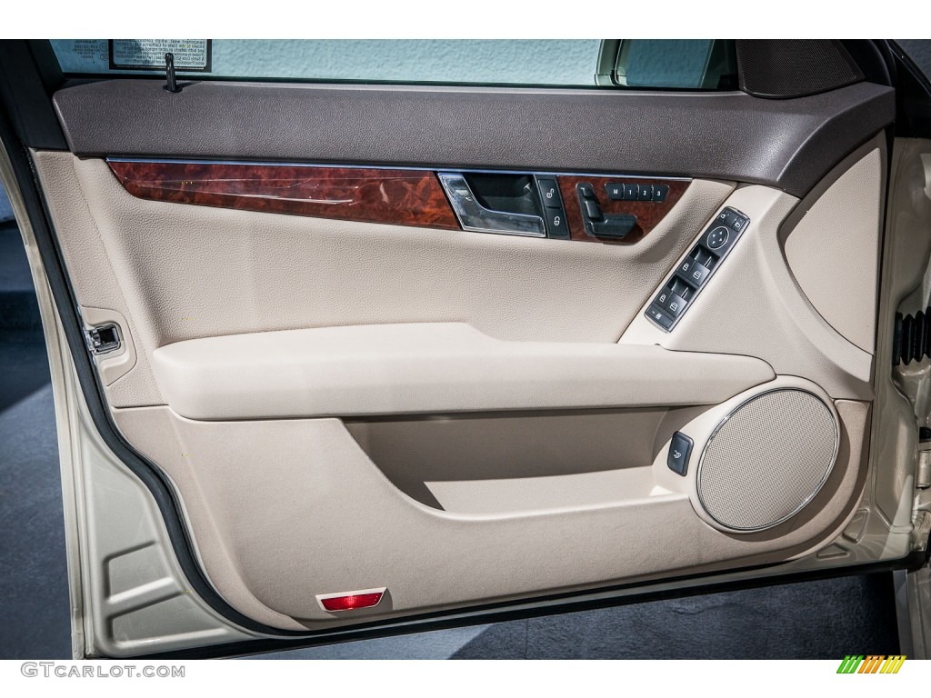 2010 Mercedes-Benz C 300 Luxury Almond/Mocha Door Panel Photo #77133011