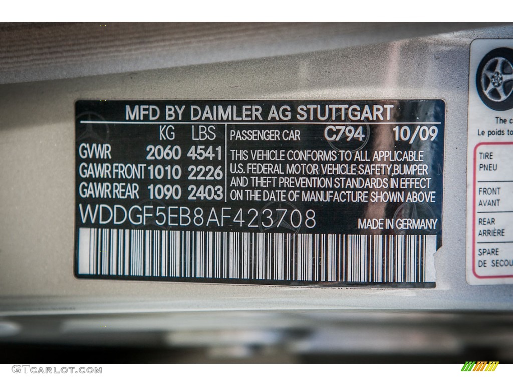 2010 C Color Code 794 for Pearl Beige Metallic Photo #77133044