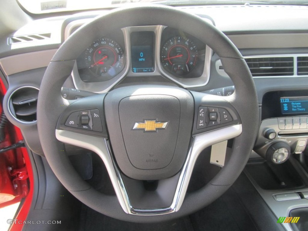 2013 Chevrolet Camaro LS Coupe Black Steering Wheel Photo #77135505