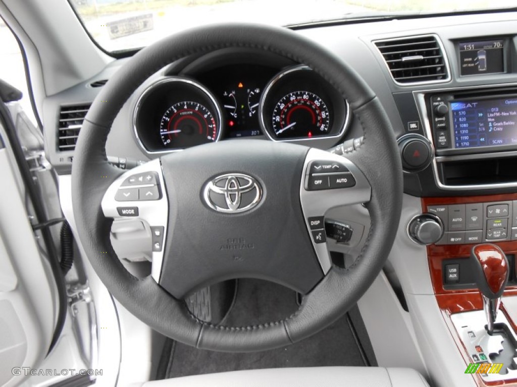 2013 Toyota Highlander Limited Ash Steering Wheel Photo #77136591