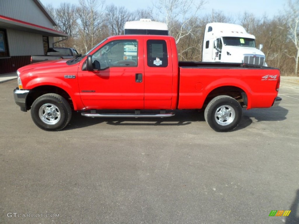 Red Clearcoat 2002 Ford F250 Super Duty Lariat SuperCab 4x4 Exterior Photo #77137471