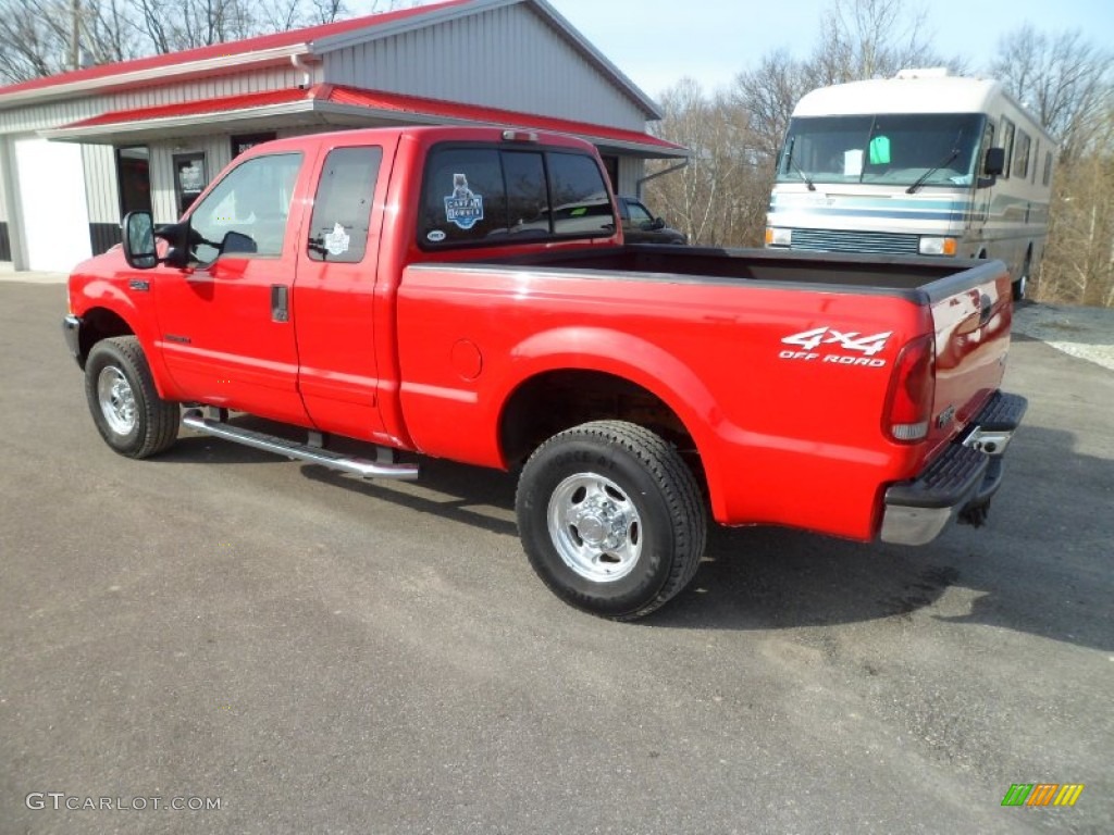 2002 F250 Super Duty Lariat SuperCab 4x4 - Red Clearcoat / Medium Flint photo #5