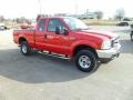 2002 Red Clearcoat Ford F250 Super Duty Lariat SuperCab 4x4  photo #7