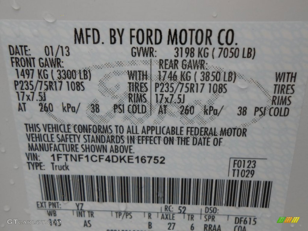 YZ 2013 Ford F150 XL Regular Cab Parts