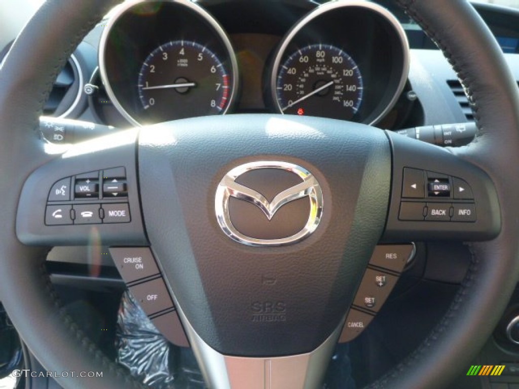2013 Mazda MAZDA3 i Touring 5 Door Black Steering Wheel Photo #77143049