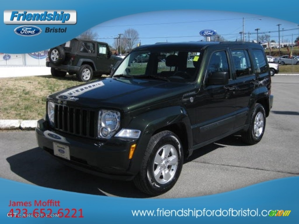 2011 Liberty Sport 4x4 - Natural Green Metallic / Dark Slate Gray photo #2