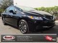 2013 Crystal Black Pearl Honda Civic EX Sedan  photo #1