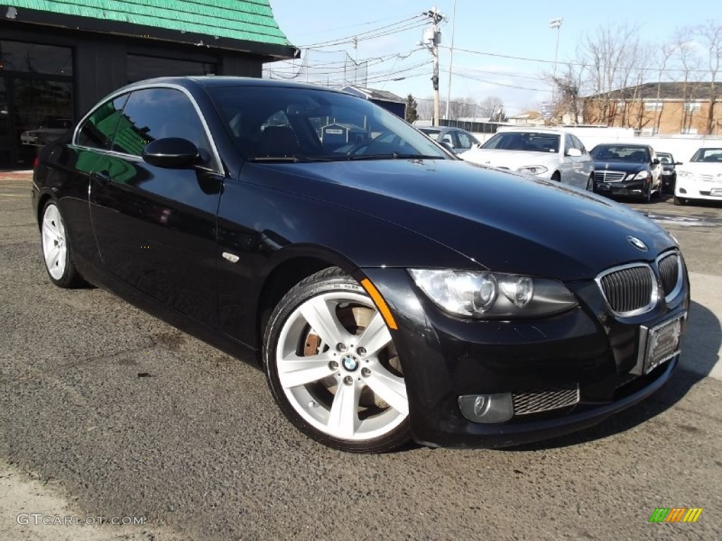 2007 3 Series 335i Coupe - Jet Black / Saddle Brown/Black photo #2