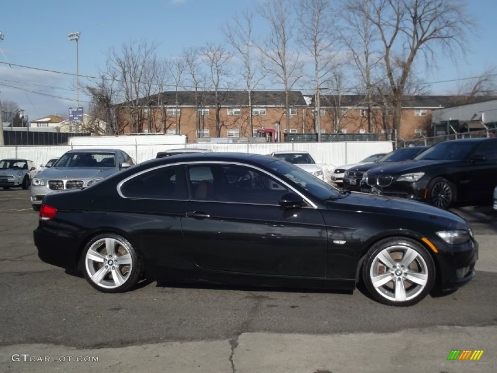 2007 3 Series 335i Coupe - Jet Black / Saddle Brown/Black photo #8