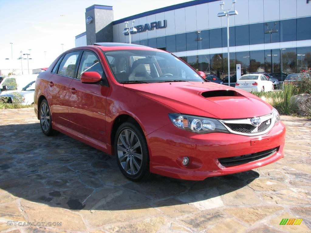 2009 Impreza WRX Sedan - Lightning Red / Carbon Black photo #1