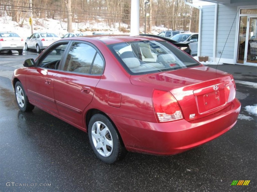 Crimson Dark Red 2004 Hyundai Elantra GLS Sedan Exterior Photo #77150939