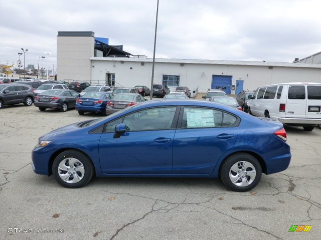 2013 Civic LX Sedan - Dyno Blue Pearl / Gray photo #1