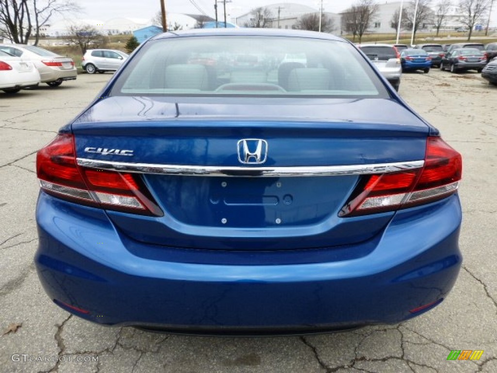 2013 Civic LX Sedan - Dyno Blue Pearl / Gray photo #3