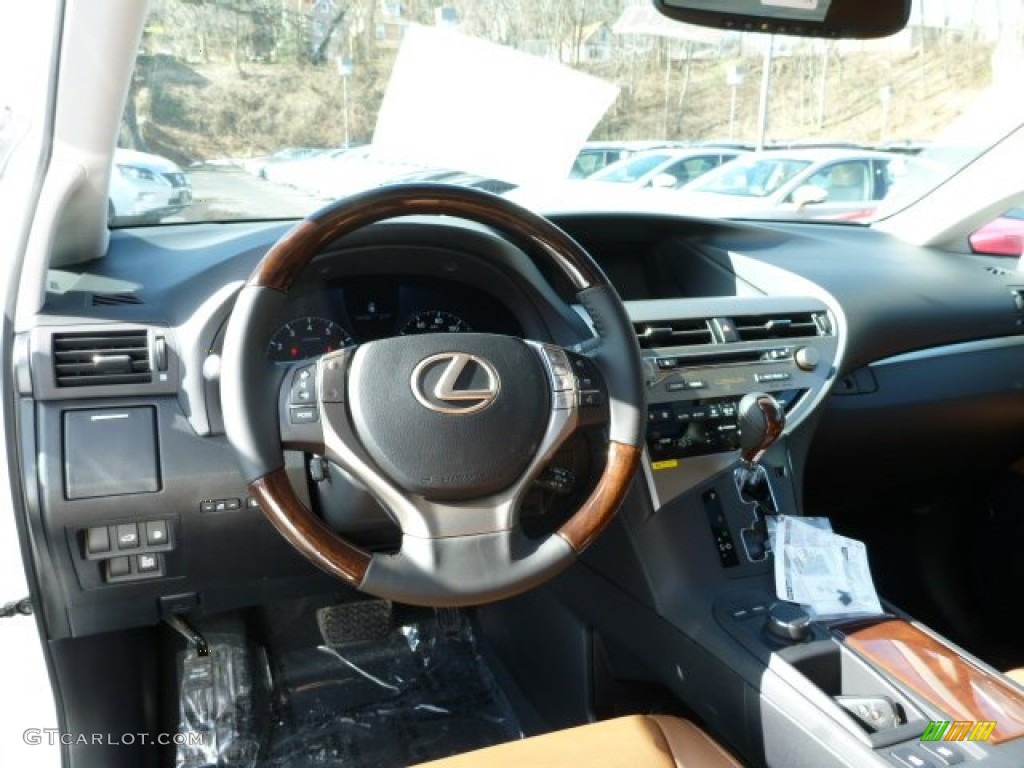 2013 Lexus RX 350 AWD Saddle Tan/Espresso Birds Eye Maple Dashboard Photo #77152713