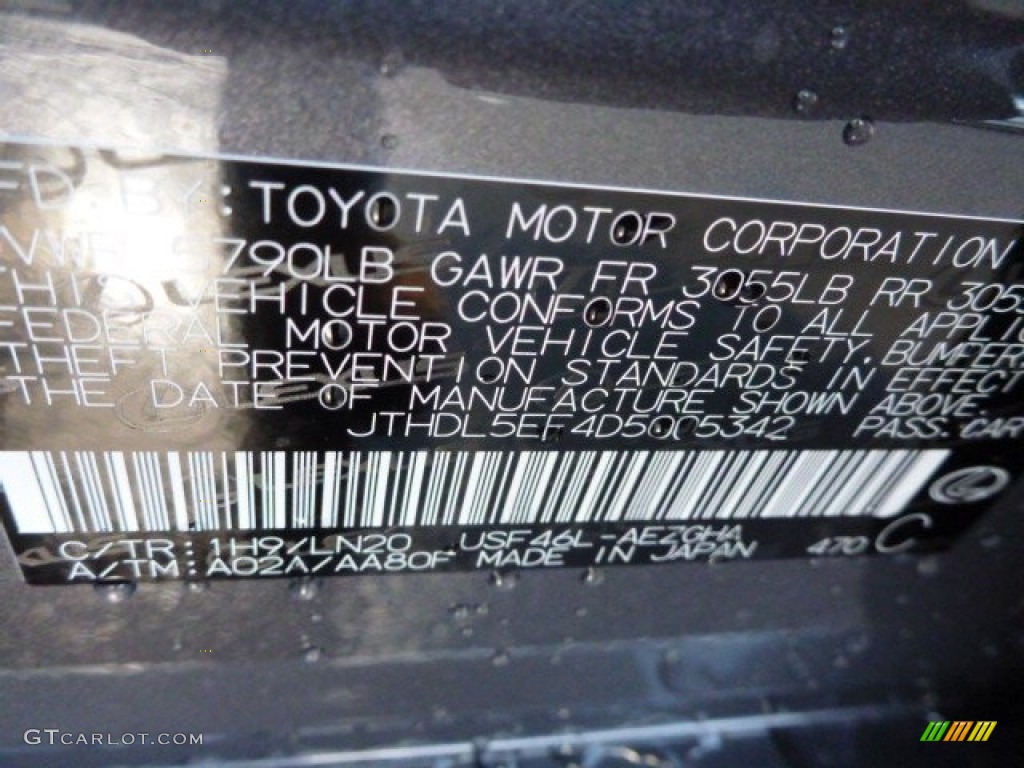 2013 LS Color Code 1H9 for Nebula Gray Pearl Photo #77153093