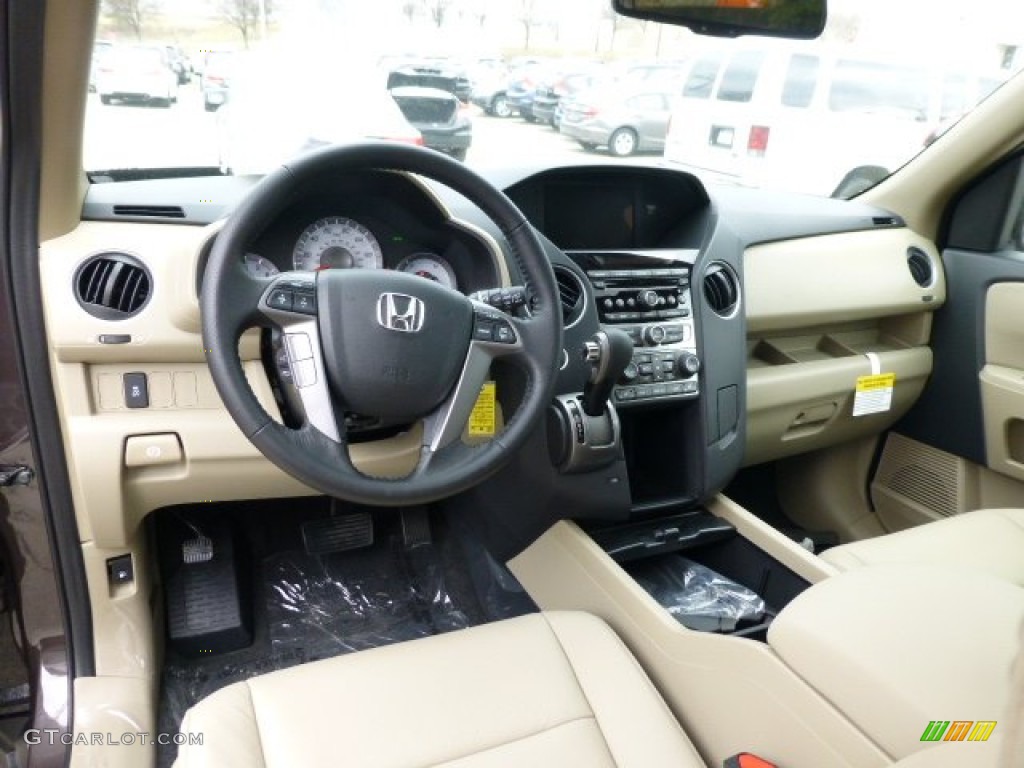 2013 Pilot EX-L 4WD - Dark Amber Metallic / Beige photo #13