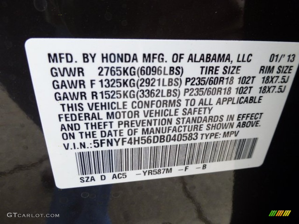 2013 Pilot EX-L 4WD - Dark Amber Metallic / Beige photo #19