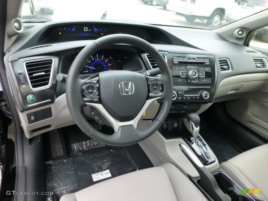 2013 Honda Civic EX-L Coupe Gray Dashboard Photo #77154722