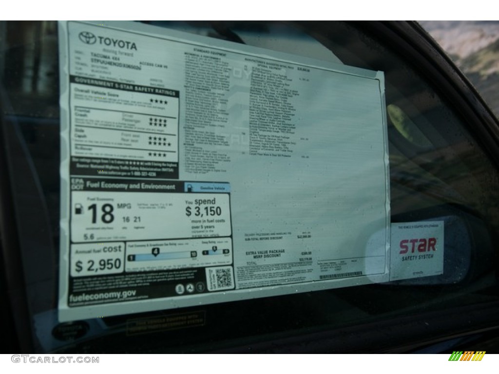 2013 Toyota Tacoma V6 TRD Access Cab 4x4 Window Sticker Photo #77155391