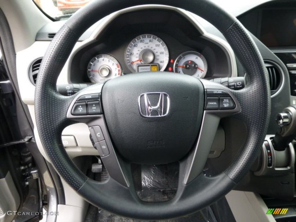 2013 Honda Pilot EX 4WD Gray Steering Wheel Photo #77155568