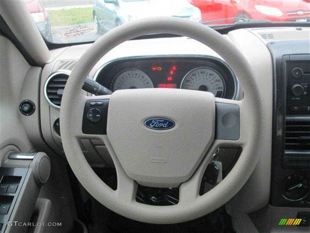 2007 Ford Explorer Sport Trac XLT Light Stone Steering Wheel Photo #77155937