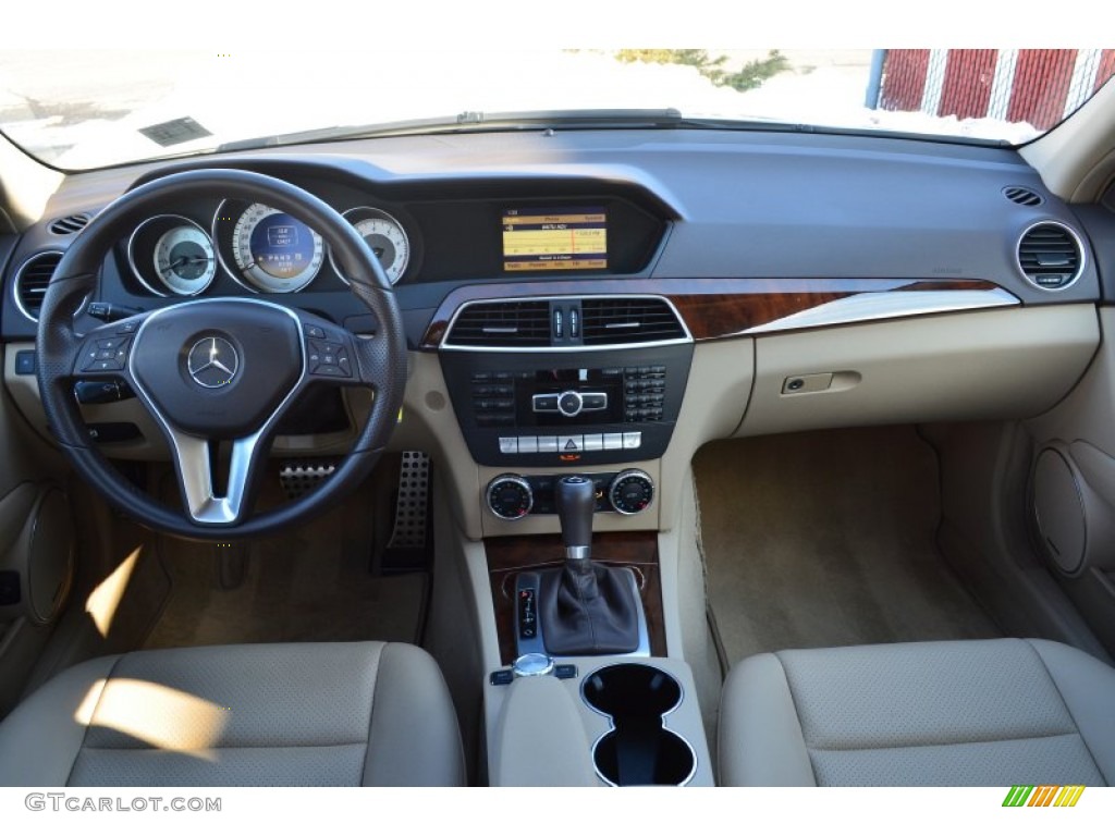 2012 Mercedes-Benz C 300 Sport 4Matic Almond Beige/Mocha Dashboard Photo #77160068