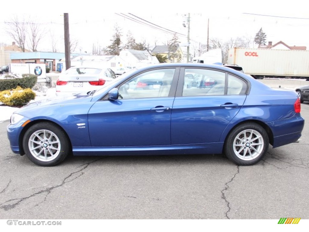 2010 3 Series 328i xDrive Sedan - Montego Blue Metallic / Beige photo #8