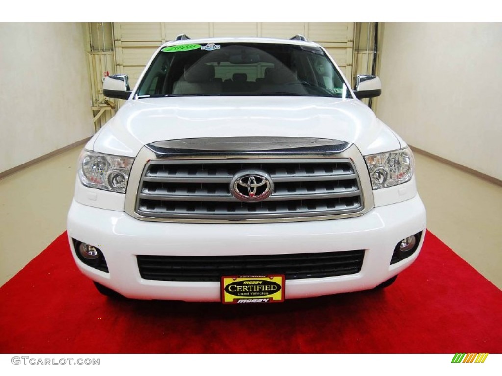 2010 Sequoia Limited 4WD - Super White / Sand Beige photo #2