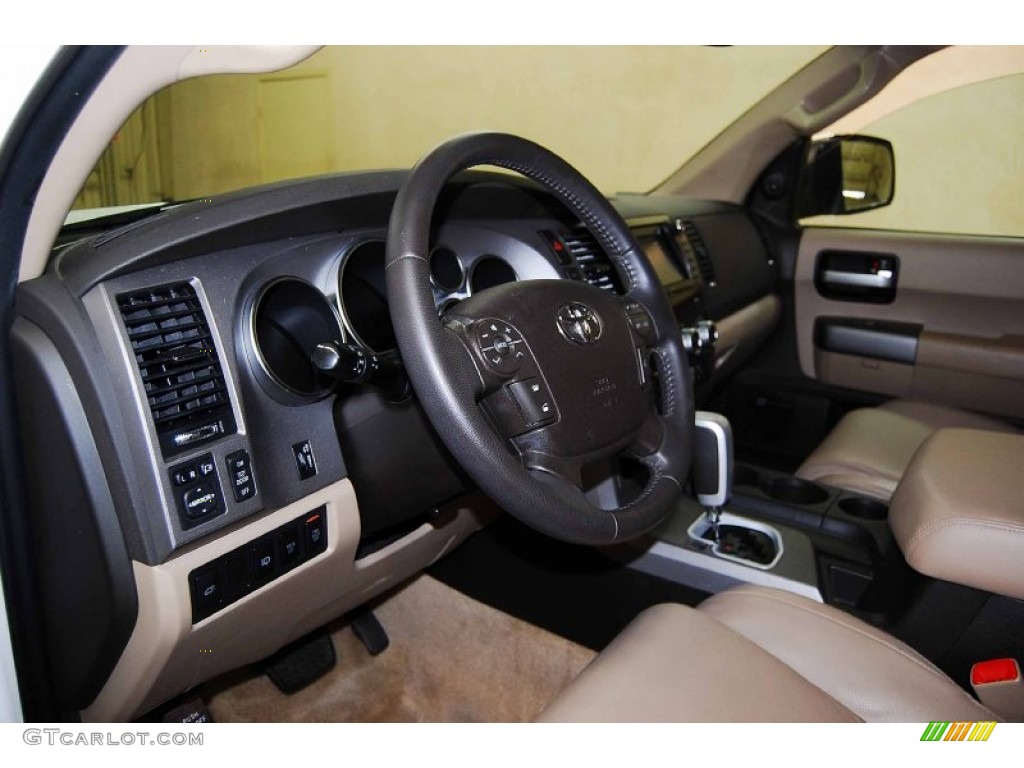 2010 Sequoia Limited 4WD - Super White / Sand Beige photo #11