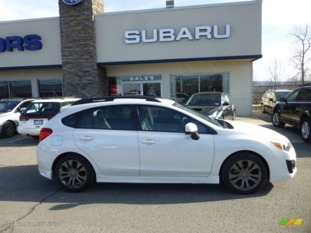 2012 Impreza 2.0i Sport Premium 5 Door - Satin White Pearl / Ivory photo #12