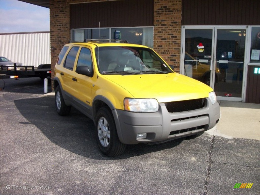 2002 Escape XLT V6 4WD - Chrome Yellow / Medium Parchment photo #1