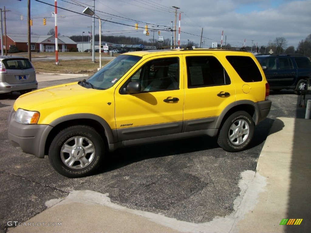 2002 Escape XLT V6 4WD - Chrome Yellow / Medium Parchment photo #3